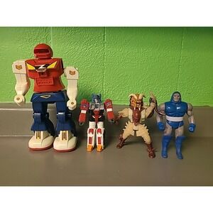 Misc. 80s 90s Vintage Toy Lot: Robot Galaxy Super Mechanic Fighter, Transformer